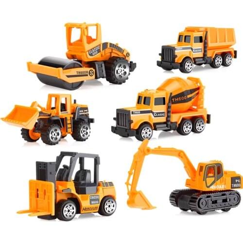 6Pcs/7Pcs Car Children Tractor Gift Toy Alloy Wheels Slide Front Car Educational Toys Model Gift