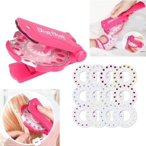 Shining Diamond Hair Sparkle Stapler Machine Tools Kit Gems for Bag Skirts Decoration Gifts