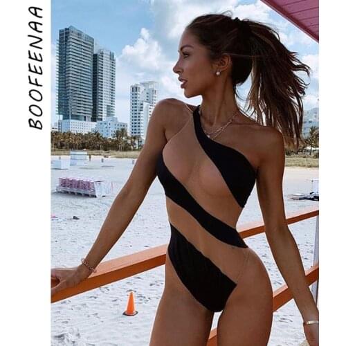 BOOFEENAA Swimwear With Mesh