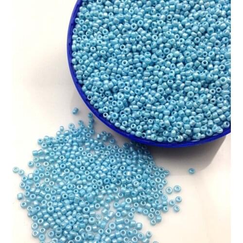 16g 1000pcs 2mm AB Sky Blue Colorful Round Opaque Loose Spacer Bead Cezch Glass Seed Beads Handmade Jewelry DIY Garment Beads