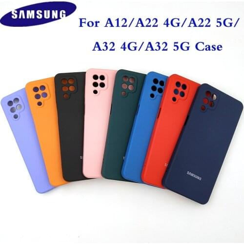 A12 Case New Upgrade Camera Protector Liquid Silicone Phone Case For Samsung Galaxy A22 A32 4G 5G a12 Back Cover Shell With Logo