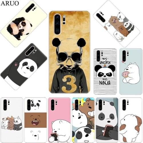 Cute Panda Bear Clear SOFT TPU Phone Case for Huawei Y9S Y7P Y8P P40 Pro P30 P20 Lite Y9A Y6P Nova5t Y8S Y7A Y5P P-SMart Z Cover