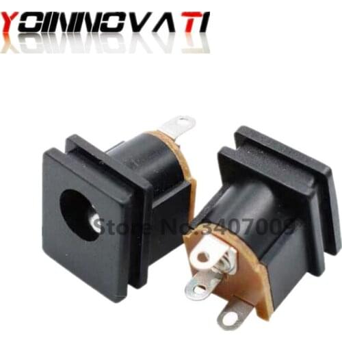 DC Power Socket DC-015 DC Power Socket 5.5-2.1MM Square Panel Mount DC Interface DC015 100PCS