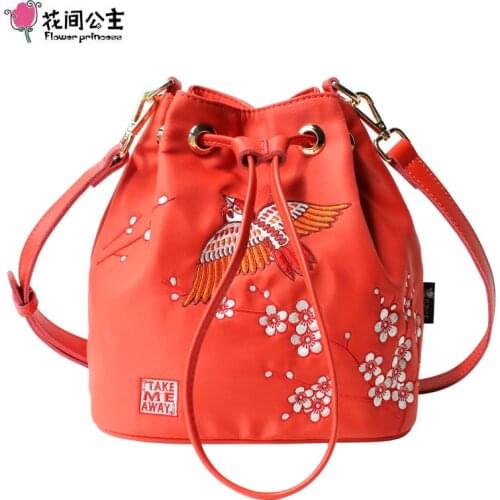 Flower Princess Red Women's Bags