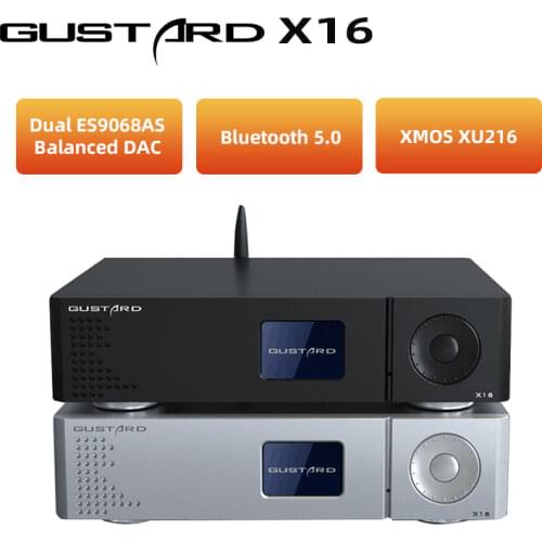 GUSTARD DAC-X16 MQA Decoder Bluetooth5.0 Dual ES9068AS Native Balanced DAC X16 Full Decoding DSD512 XU216 USB IIS X16