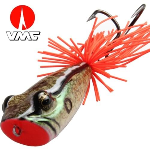 AnglerDream Artificial Bait Plastic Frog Lure VMC 3/0 Double Hook Pike Fishing Bait 58MM 11.5G Top Water Floating Fishing Lure