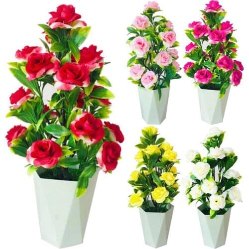 Artificial Flower Plant Pot Bonsai Office Garden Party Furniture Ornament Decor