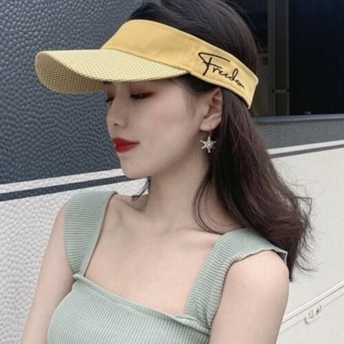 Womens Summer Hats, Sunscreen, Sunshade, Breathable Caps Without a Top, Beach Outdoor New Tide Brand, Adjustable Size Cap