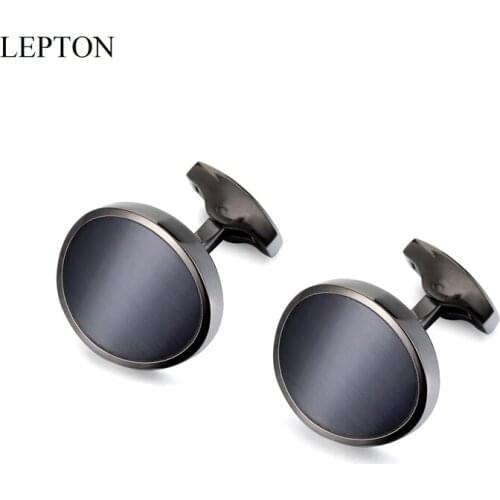 Low-key Luxury Stone Cufflinks for Mens LEPTON Fashion Luxurious Tuxedo Formal Shirts Cat Eye Cuff links Of Wedding Business
