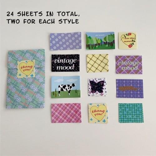 Ins Pink Grid Creative Sticker Pack 24 Sheets Sealing Post It Girl Mobile Phone Laptop Wall Diy Decorative Sticker Stationery