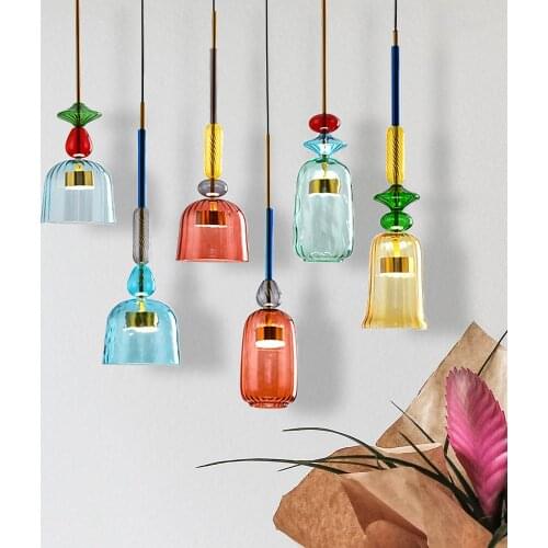 Nordic Kitchen Colorful LED Pendant Lights Loft Indoor Hanging Lamp Lighting for Living Room Hanging Lights Home Light Fixtures