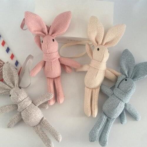 2021 NEW 16CM Rabbit Key chain TOY Rabbit Plush Animal Stuffed Dress Kids Party Plush TOY Bouquet Plush Dolls
