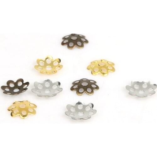 New 1500pcs Pick 3 Colors Bugle Filigree Bead Cap Cone 7mm For DIY Beads Jewelry Findings Making
