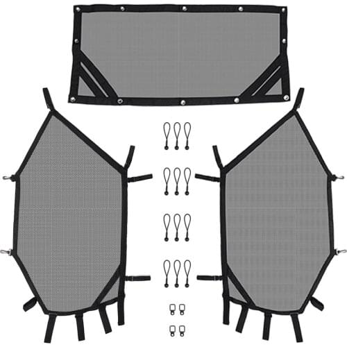 KEMiMOTO UTV Front Rear Window Shield Net for Polaris RZR 570 800 1000 900 for Honda Talon for Kawasaki Mule for Yamaha Rhino