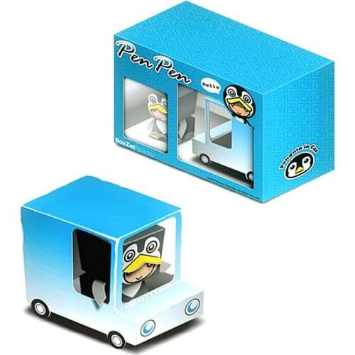 Penguin Penpen Van Car Box Cubee Ornaments Folding Cute Mini 3D Paper Model Papercraft DIY Kids Adult Handmade Craft Toys ER-040