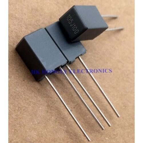 50PCS 105J100 1.0UF 105 1UF 100V P=5mm FILM CAPACITOR