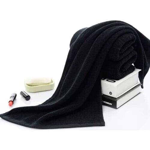 Turetrip 35X75CM Black Towel 100% Cotton Hair Towel For Salon Bleach Safe Gym Hand Towel Soft Absorbent Quick Dry Towel Set