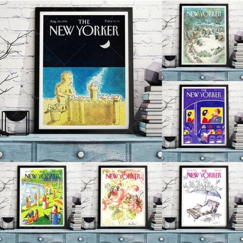 Poster and Prints The New Yorker 1991 August 12 July 8 May 20 Magazine Cover Canvas Painting Wall Art For Living Room Home Decor