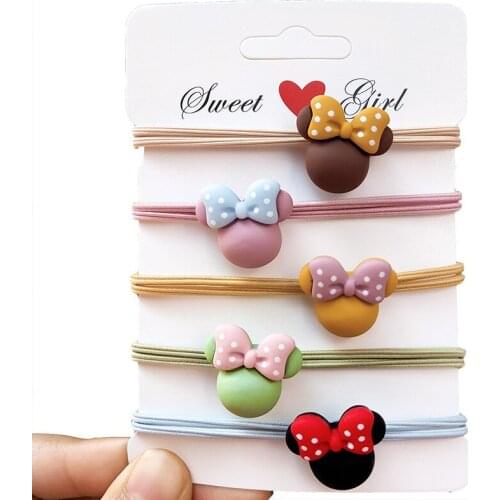 Korean Style High Quality Hot Sellling Fashion Hair Band Acrylic Bowknot Cartons Hair Rope High Elastic Hair Rings Headpiece