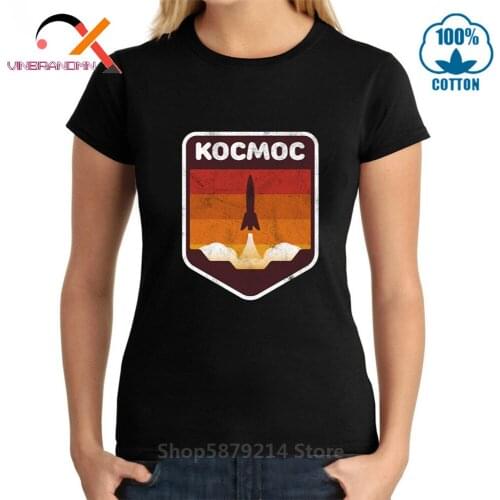 Russian Language Space T-Shirt Yuri CCCP Rocket tshirt CCCP Space Shuttle X T Shirt woman vintage Tops Hipster Retro Tee shirts