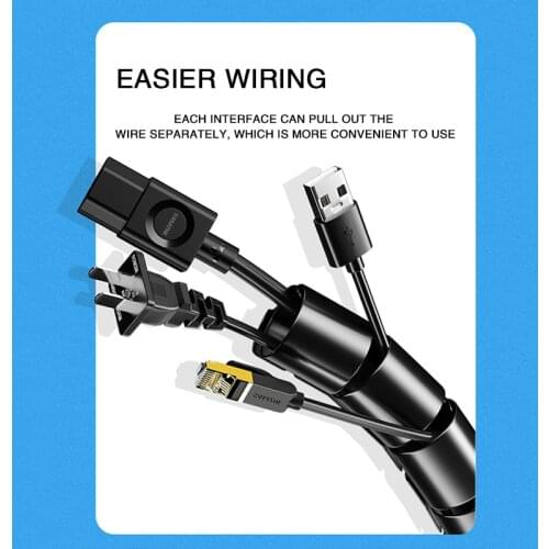 16/10 mm Cable Winder Protector PE Cord Cable Organizer Computer Cord Protective Tube Clip Organizer Management Tools 2M soft