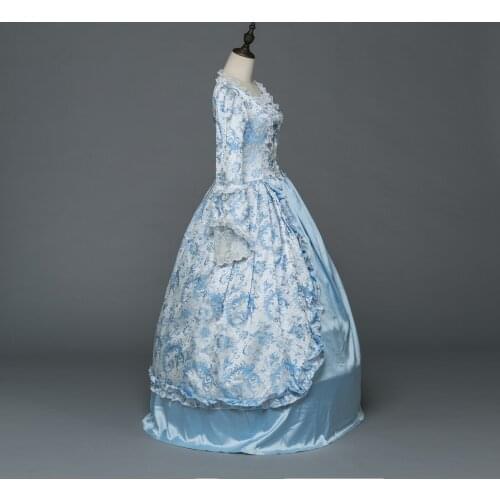 High Quality Holiday Black Marie Antoinette Dress Period Long Train Women Renaissance Gypsy Costume