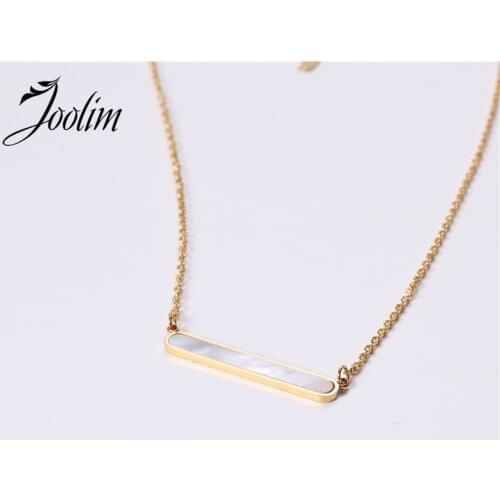 Joolim Jewelry PVD Gold Finish Symple Easiest Slotted Pendant Necklace Stylish Stainless Steel Necklace