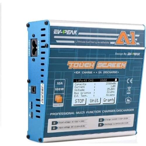 AC/DC 100W/10A Balance Charger Discharger Multi-Function Touch Screen Intelligent Charger for LiPo LiHV Life NiMH NiCd Pb Batter