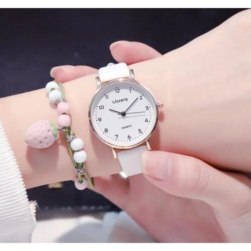 Women Fashion White Watch Quartz Leather Ladies Wristwatches 2019 Ulzzang Brand Simple Number Dial Woman Clock Montre Femme