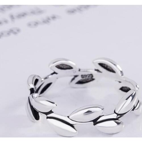Retro Ethnic Style Olive Branch Silver Plated Opening Adjustable Ring Elegant Womens Ring Daily Leisure Party Jewelry