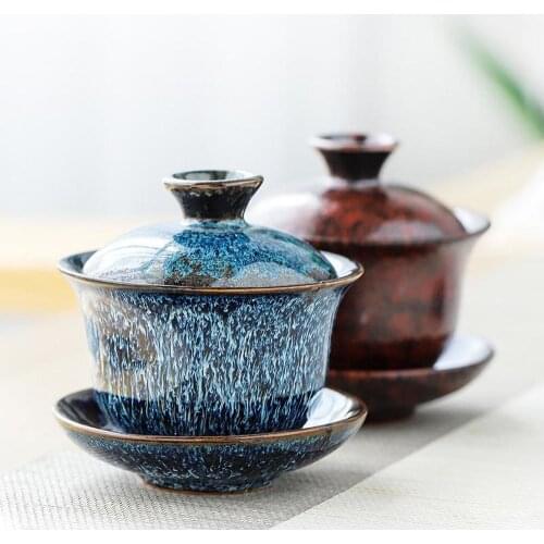 1 Pcs Chinese Kung Fu Gaiwan Set Ceramic Teaware Sets Tea Set Ceramic Teapot Teaset Gaiwan Set Tea Cups Of Tea Ceremony