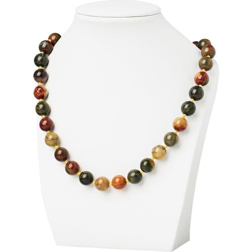 The 10mm Multicolor Round Picasso Stone Beads Fit Diy Chain Necklace jewelry 18inch gem Wholesale For Men and Women Gifts H431