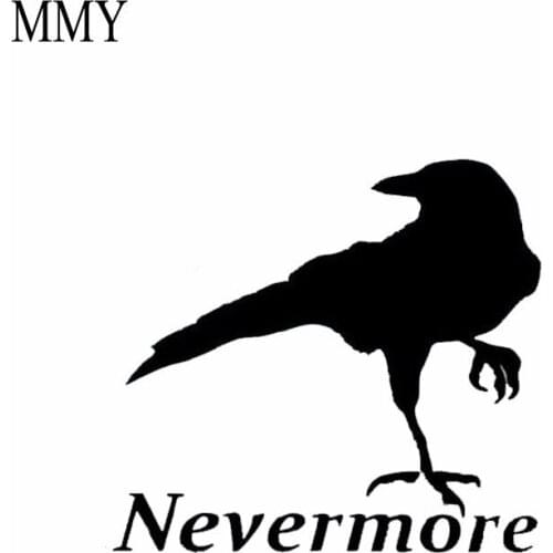 13cm*13cm The Raven "NEVERMORE" Car Vinyl Bumper Sticker Edgar Allan Poe Bird