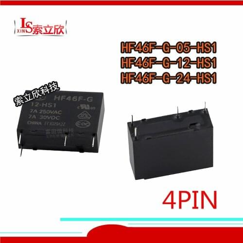 20PCS 100%New Relay HF46F-G-5-HS1 HF46F-G-12-HS1 HF46F-G-24-HS1 HF46F G 12 HS1 HF46F-G-12-HS1T HF46F-G-24-HS1T 4PIN 5V 12V
