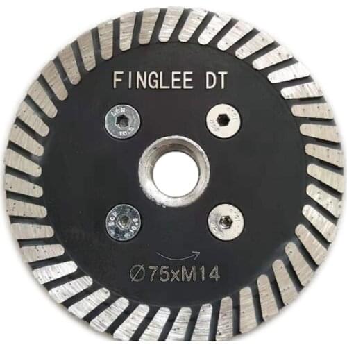 FINGLEE DT 3pcs Diamond Saw Blades 3 inch (75 mm) for Granite Cutting Carving Tools Turbo Diamond Disc with 5/8-11 Thread Flange