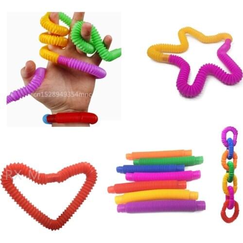 4~8 Colorful Plastic Pop Tube Coil ChildrenS Creative Magical ToysCircle Funny Toys Early Development Educational Folding Toy