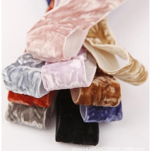 5 yards/lot Crumpled Flocking Ribbon for Diy Bowknot Hair Accessories Material Clothing Hat Gift Box Cake Bouquet Packaging