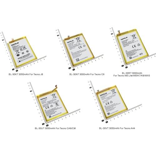 BL-30KT BL-30NT BL-30RT BL-30UT BL-30VT Battery For Tecno J8 C9 W5Lite W5 K7 K8 WX5 CA6 CM A44 Mobile Phone Batteries