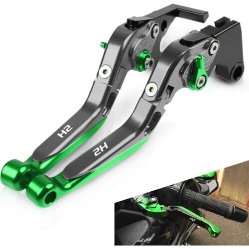 Motorcycle Accessories Extendable Adjustable Foldable Handle Levers Brake Clutch With H2 LOGO For Kawasaki H2 / H2R 2015 2016