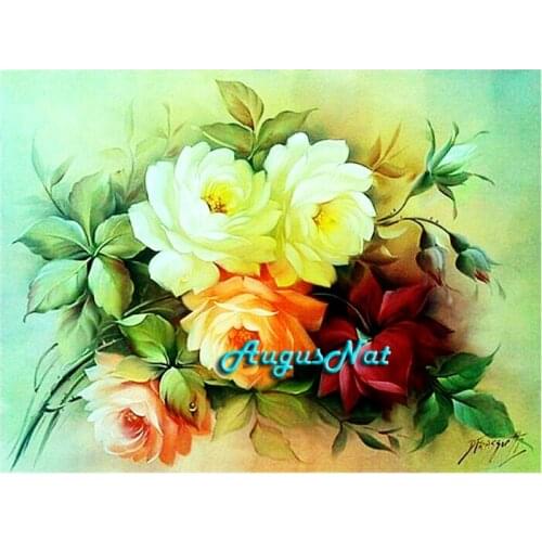 Flowers diamond painting full square rose wall art diamond dotz kit diamont drawing stickers diamand oil paint by numbers craft