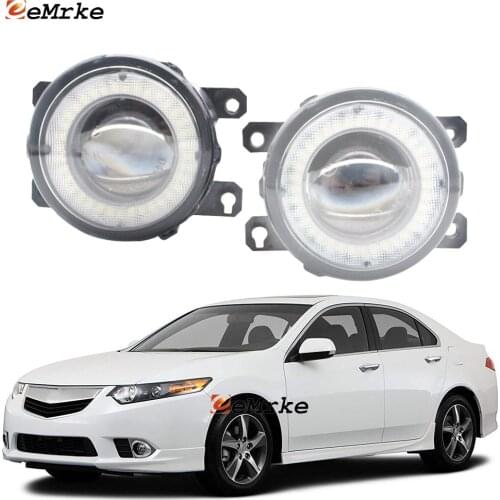 2 Pieces Car Lens LED Fog Lights Assembly Angel Eye DRL Daytime Runinng Light Lamp for Honda Accord VIII CU Acura TSX 2011-2014