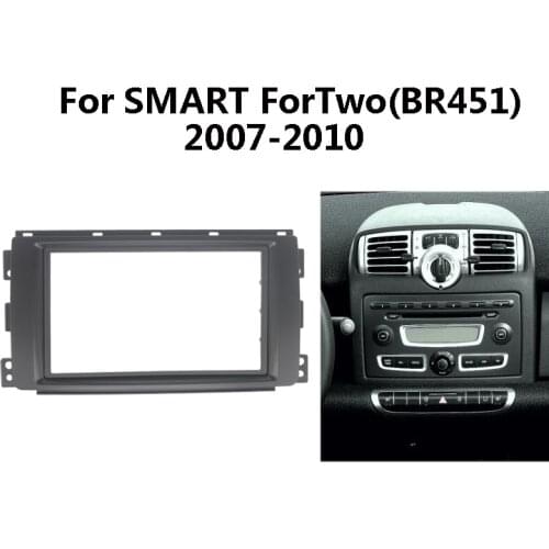 Car Radio Fascia For SMART ForTwo (BR451) 2007-2010 Double 2 Din DVD Stereo CD Panel Dashboard Mount Frame Kit