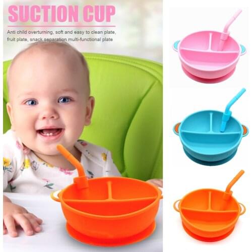 Suction Cup Bowl Learning Dishes Silicone Plate Suction Cup Baby Dinnerware Set Temperature Insulation Feeding Child Tableware