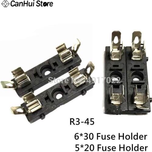 5pcs R3-45A Taiwan SCI Fuse Holder PBT 6*30mm 15A 125V (UL flame:94V-0) 8A 250V 5*20mm Fuseboxe inside 6*30 mm 10A 250V Hot NEW