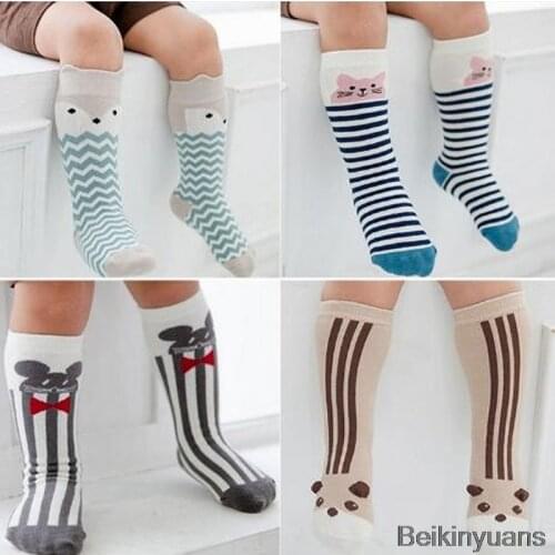 Baby long tube Stocking newborn girl boy animal pattern non- slip long legwarmer fox cat cartoon leg warmers Baby child stocking