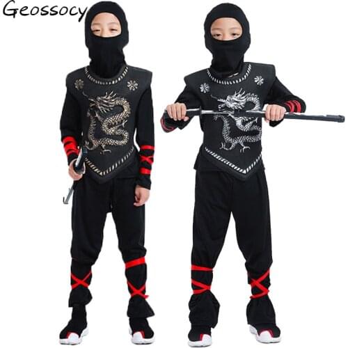 Kids Ninja Costumes Halloween Party Boys Girls Warrior Assassin Costume Stealth Children Cosplay Childrens Day Gifts