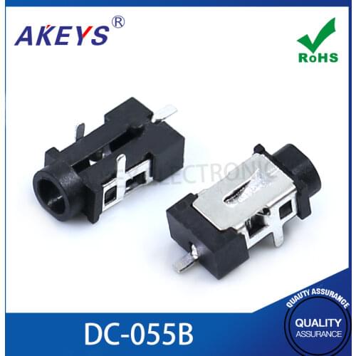 15PCS DC-055B No fixed pin outer diameter 3.8 inner core 0.7 3pin thermostability good quality DC outlet for micro usb