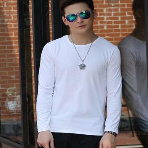 Trendy Rock Men Shirt Solid Long Sleeve O-Neck Plus Size M-3XL T-shirt Cotton Tees Tops Fitness Sweatshirts Camisetas Male Gift