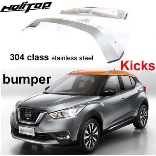 Hot bumper protector cover/skid plate for Nissan Kicks 2017 2018 2019 2020 stainless steel, ISO9001 quality, front&rear,2pcs/set