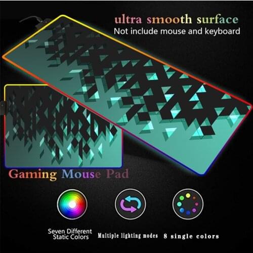 Blue Black Texture RGB Gaming Mouse Pad Gamer Large Mouse Mat Computer Mousepad Led Backlight XXL Mause Pad Keyboard Desk Mat